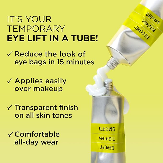 IT Cosmetics Bye Bye Under Eye Bags Daytime Treatment - Temporary Eye Bag Reducer & Undereye Corrector, Smooths & Reduces Look of Wrinkles & Fine Lines, Transparent Finish - 0.5 oz (2-pack)