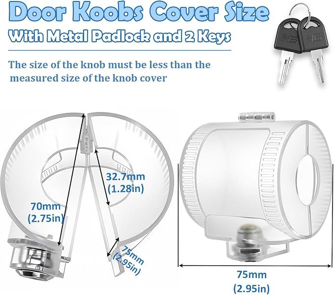 Door Knob Safety Self-locking Cover for Kids, 1 Pack,Prevent Childproof Opening,Easy Install&Use,Child Safety Guards & Locks for Standard Round Knobs