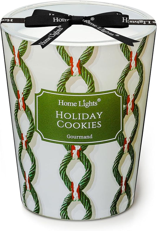HomeLights 1-Wick Candles for Home Scented - 6.7oz Soy Wax Blend Candle Long-Lasting Fragrance, Rustic Modern Home Decor and Housewarming Gifts, Holiday Cookies