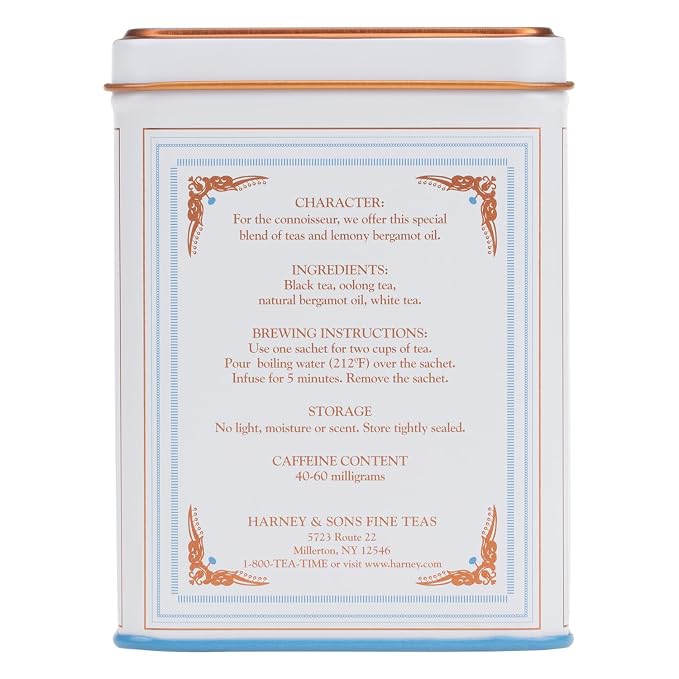 Harney & Sons Earl Grey Supreme, Black Tea, 20 Sachets (Pack of 2)