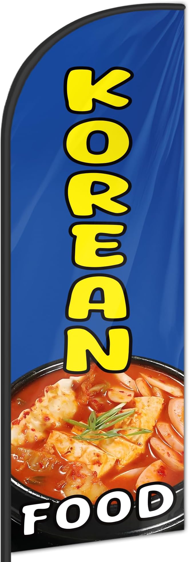 Korean Food Feather Flag for Storefronts Fairs,6 FT (Flagpole Not Included) | Business Advertising Flag