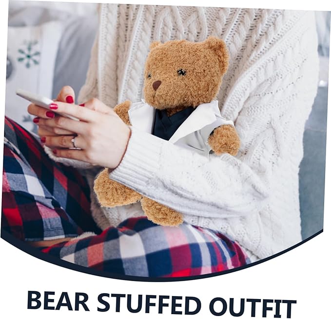 Tofficu Bear Doll Nurse Outfit Set Plush Doctor Dress with Coat Pants for Stuffed Animals Encourages Imaginative Play Soft Comfortable for Boy Girl