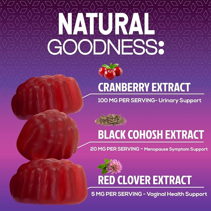 Menopause Probiotic Gummies for Women - Advanced Menopause Relief for Women with Black Cohosh - Complete Women's Probiotics Gummy Supplements for Mild Hot Flashes & Night Sweats Support - 60 Gummies