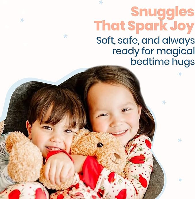 Zip N' Bear Soft Plush Teddy Bear Stuffed Animal with Pomegranate Pajamas - Zippy The Bear Cute Cuddly Plush Toy, Perfect Sensory Teddy for Kids, Toddlers - Adorable Gift & Bedtime Companion