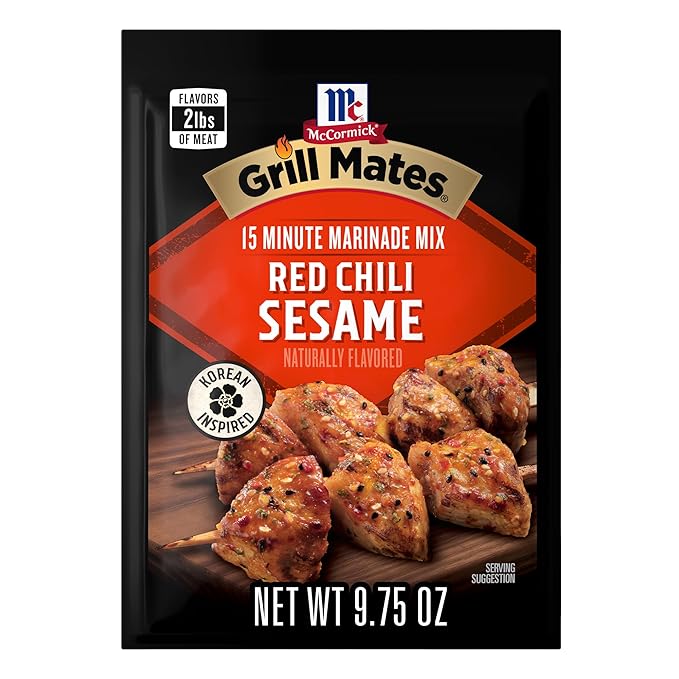 McCormick Grill Mates Marinade Mix, Asian BBQ, Korean-Inspired, 15 Minute Marinade for Chicken, Steak, and More, 1.25 oz (Pack of 12)