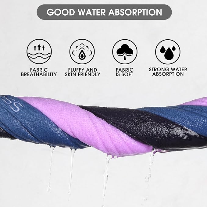 Microfiber Gym Towel Set for Men Women, Super Soft and Quick-Drying Towels for Fitness, Yoga, Cycling, Swimming (Blue, 3 Pack)