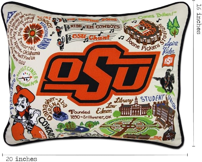 Catstudio Oklahoma State University Collegiate Embroidered Decorative Throw Pillow