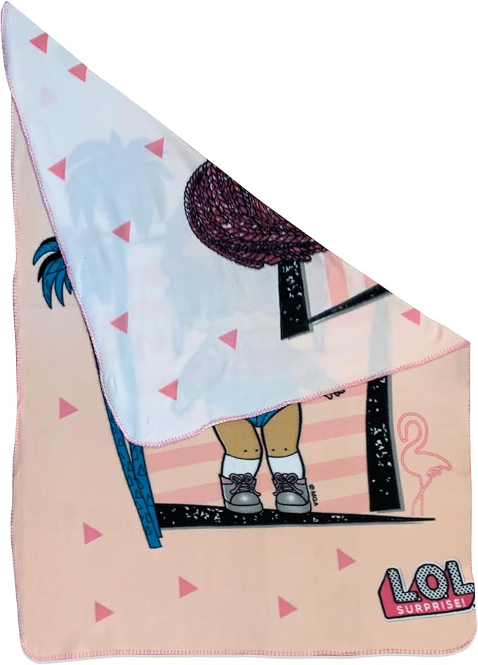 Girls Pink Fleece Soft and Cozy Throw Blanket (40" x 60) (LOL 2)