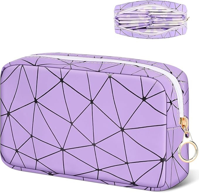 Likesing Tampon Holder for Purse, Leather Period Bag Sanitary Napkin Storage Bag for Girls Womens, Portable Feminine Emergency Pad Period Pouch(Purple)