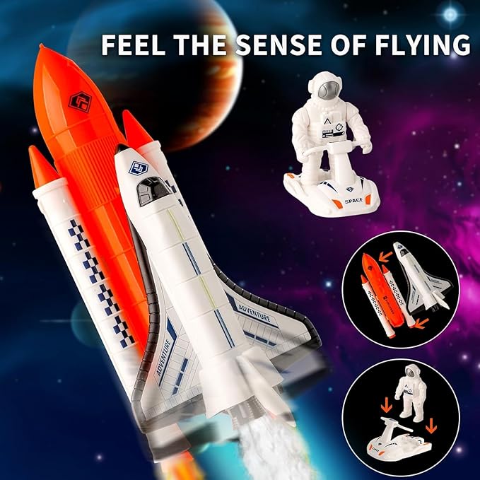 Concentration, Focus Space Toys, for Kids, Space Capsule Toy, Educational, Concentration, Learning, Space Shuttle Toys Rocket Toy, StemToy with Aircraft, SpaceRover, Astronautsl