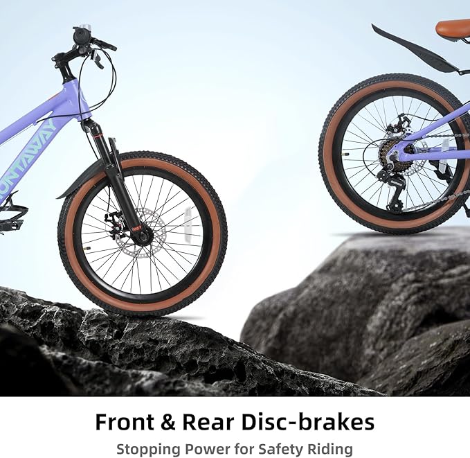 KEANO Huntaway 20 24 Inch Kids Bike for Boys & Girls Ages 7-12 Years Hardtail Mountain Bike for Kids with Aluminum Frame and 7-Speed Drivetrain Children Bicycle