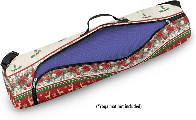 Yoga Mat Bag with Adjustable Shoulder Strap and Handle Zipper, 30in Wide x 6.3in Diameter for Yoga Mat Storage