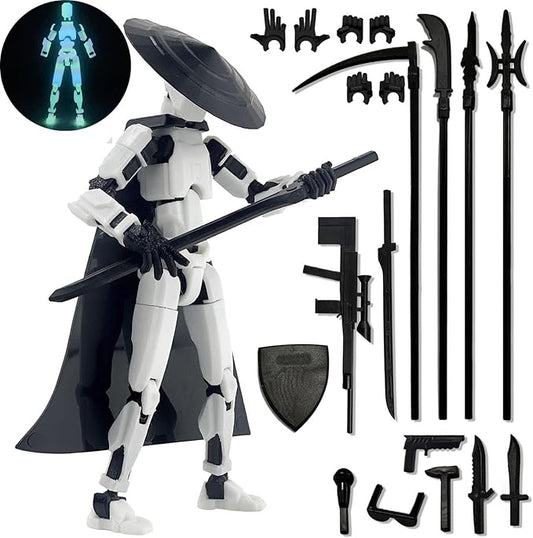 Already Assembled 8 inch T13 Action Figure, T13 Multi Jointed Movable,for Collectors Desktop Decorations Movability 3D Printed Toys (Luminous)