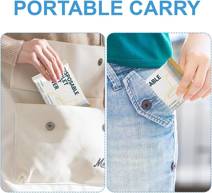 Toilet Seat Covers Disposable for Travel Waterproof 24.4x25.6in Potty Training Cover 20Pcs Individually for Public Restrooms Airplane Non Flushable