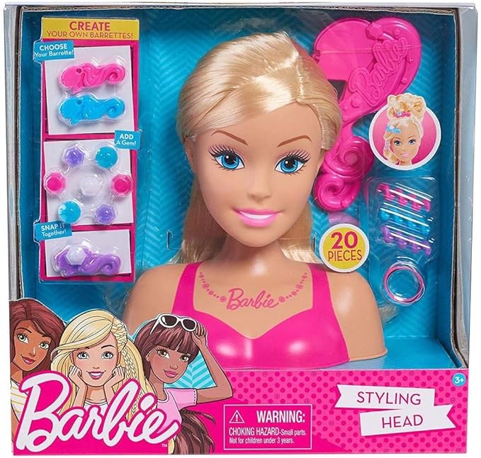 KidPlay Girls Styling Head Doll with Hair Accessories - Barbie