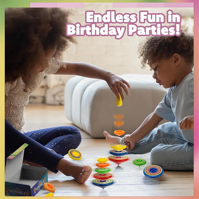 IPIDIPI TOYS Spineez Stacking Spinning Tops for Kids – Set of 3, 15-Piece UFO Spinner Toys – Halloween Toys for Trick or Treat, Halloween Goodie Bag Stuffers, Birthday Party Favors for Boys & Girls