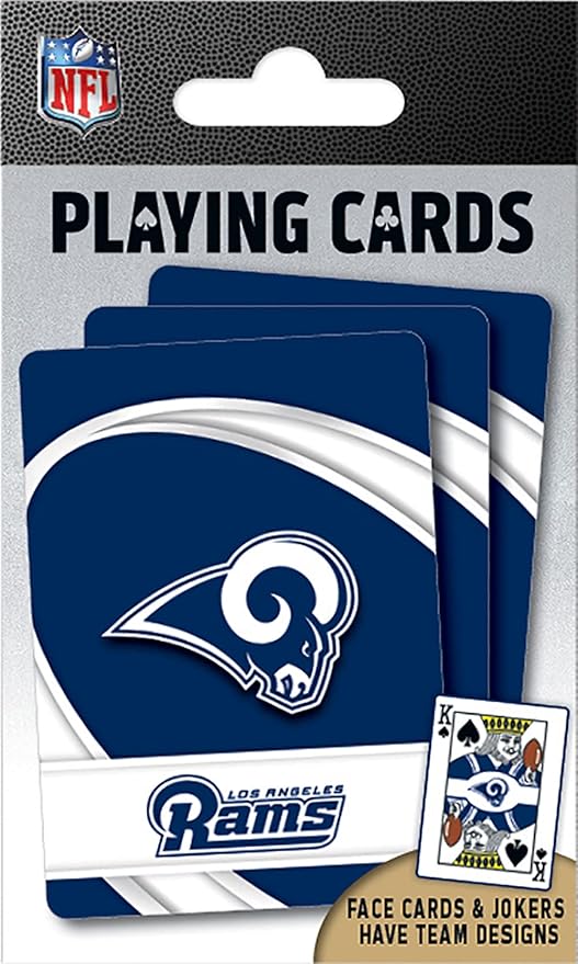 Masterpieces Officially Licensed NFL Los Angeles Rams Playing Cards - 54 Card Deck for Adults