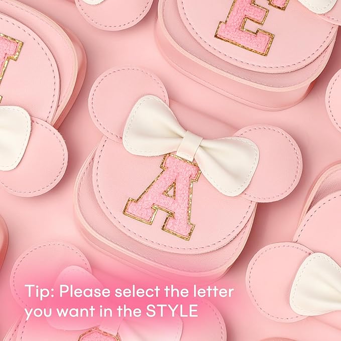 mibasies Toddler Purse Girl Gifts: Girls Birthday Gifts for 3-8 - Toys for Ages 2-4 Girls Mouse Ears Purse, Pink, Letter R