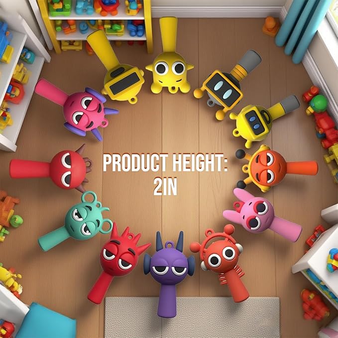 18 PCS Sprunki Colorful Figurines Toy Set, Sprunki Game Action Figures Mystery Box, Fun Toys Gifts for Kids