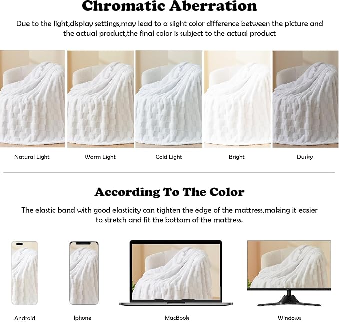 NEWCOSPLAY 3D Checkered Flannel Twin Blanket, White Checkered, 60"x80" | Super Soft Cute Lightweight Decorative Premium Silky Fleece Blanket for Couch Sofa Bed, Gift for Women Men, All Season Use