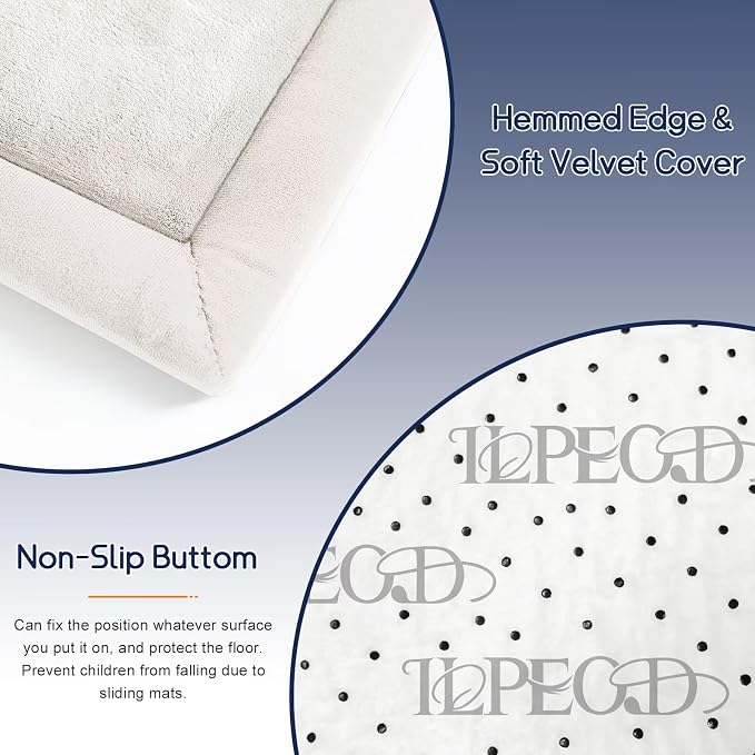 Baby Play Mat for Floor Nursery Rug Muscle Mat Area Rug Playroom Rug 79"x79" Playpen Mat Elastic Foam 1.3" Thick Crawling Mat for Babies,Toddlers, Infants, Kids,Cream