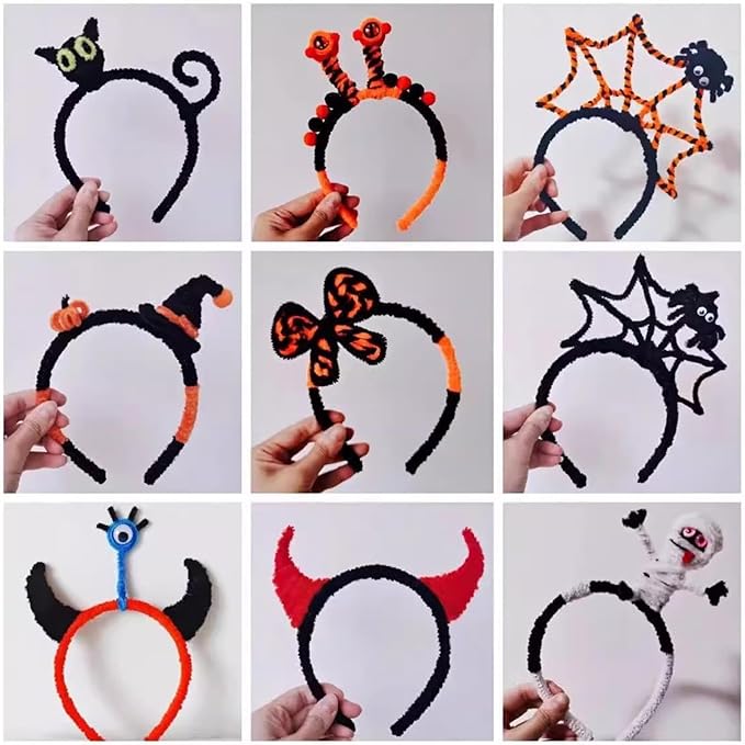 Pipe Cleaners, DIY Flower Bouquet Kit Chenille Stems, Flower Making Kit 400pcs（White and Black） Craft Material, Art and Craft Supplies