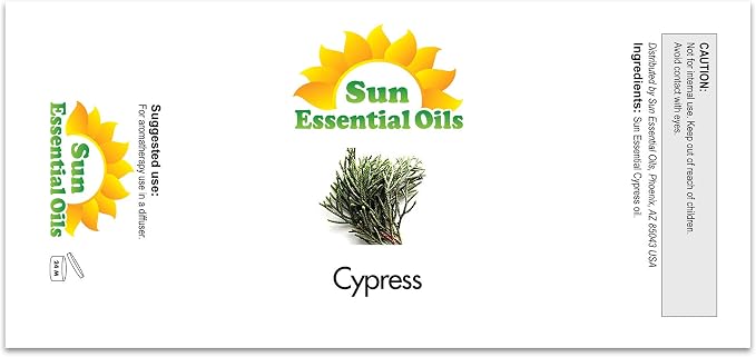 Sun Essential Oils Cypress Essential Oil 16oz Bulk for Aromatherapy, Diffuser, and Muscle Ease