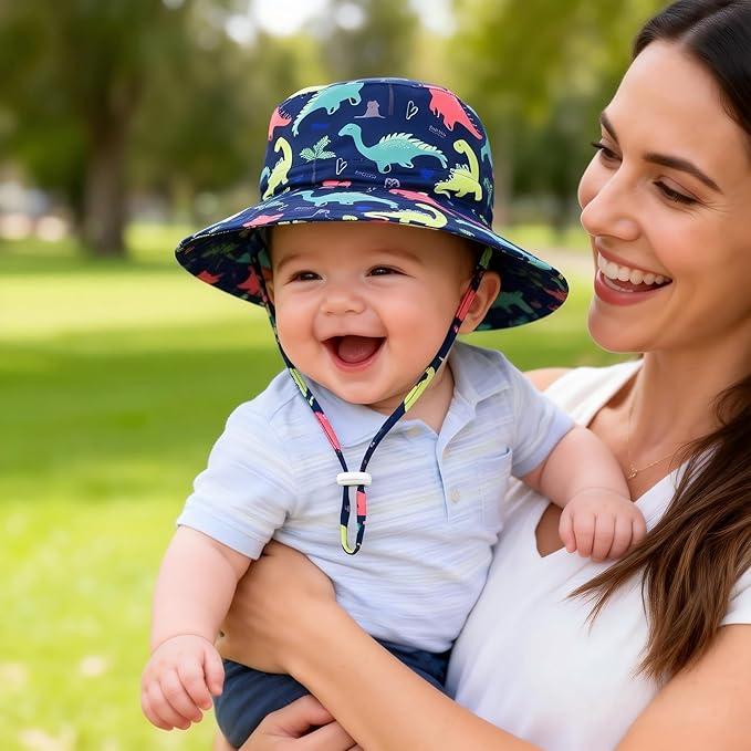 Baby Sun Hat UPF 50+ Sun Protective Toddler Bucket Hat Summer Kids Beach Hats Wide Brim Outdoor Play Hat for Boys Girls