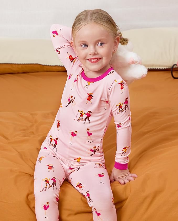 Bamboo Viscose Toddler Girls Kids Pajamas Unicorn Mermaid Pjs Long Sleeve Snug fit 12M-8Y 2pcs Soft Jammies