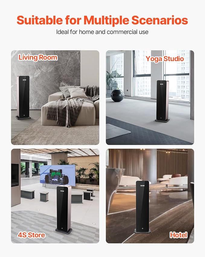 VEVOR 950ml Scent Air Machine, 2500sq.ft Waterless Essential Oil Diffuser with Bluetooth Smart Connection, Floor Standing Cold Scent Air Diffuser Machine for Large Room Hotel Office Home