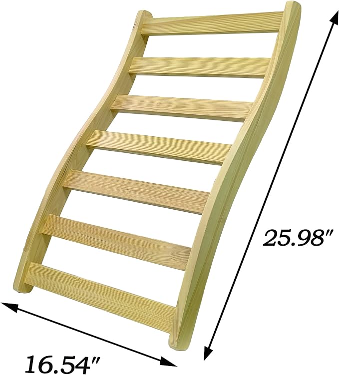 LTCCDSS 1PCS Sauna Backrest Canadian Hemlock | S-Shape Design - Slip-Resistant - Non-Toxic - Comfortable - Sauna Accessories Kit Apply to Barrel or Infrared Sauna (23.98 in * 15.54in)