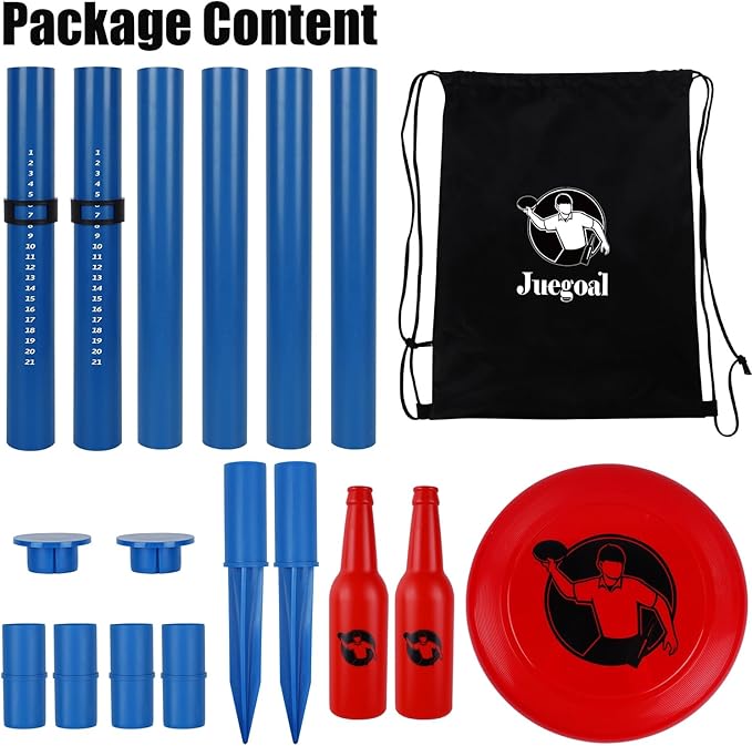 Juegoal Outdoor Flying Disc Game Set, Yard Games Set, Outside Fun Disc Toss Game for Beach Lawn Backyard Park Camping