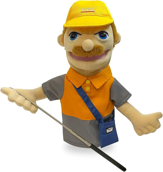 16" Puppets Entriloquist Puppet,Hand Puppets for Kids Plush Postman Puppets for Adults with Removable Mouth Puppet for Kids Ages 4-8，Hand Puppet for Adults with Scalable Puppet Control Rod