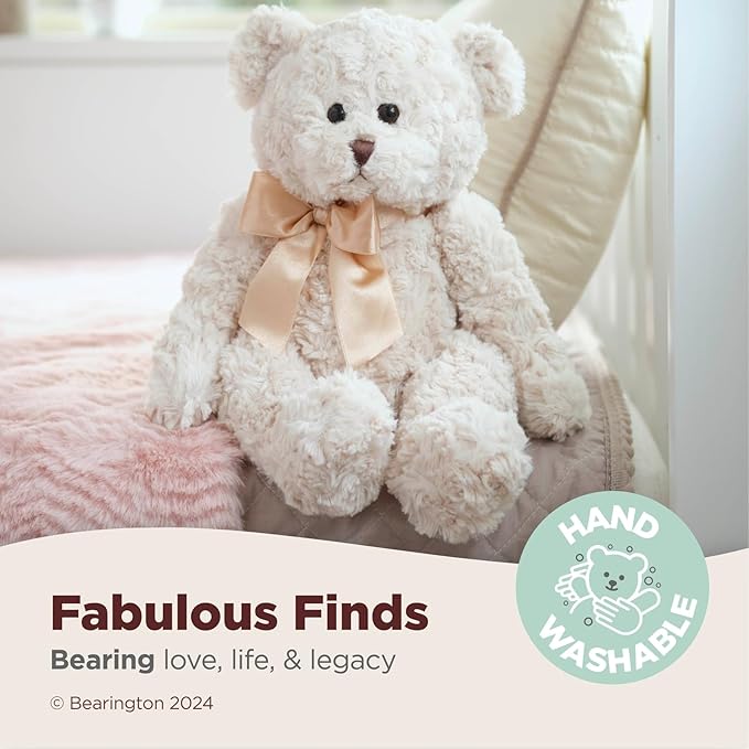 Bearington Huggles, 16 Inch Creamy White Teddy Bear Stuffed Animal, Makes a Great Gift for Birthday, Anniversary, Holiday, or Graduation