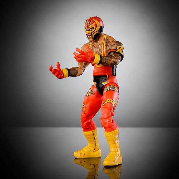 Mattel WWE Ultimate Edition Action Figure & Accessories, 6-inch Rey Mysterio Collectible Set with Swappable Heads & Hands, 30 Articulation Points