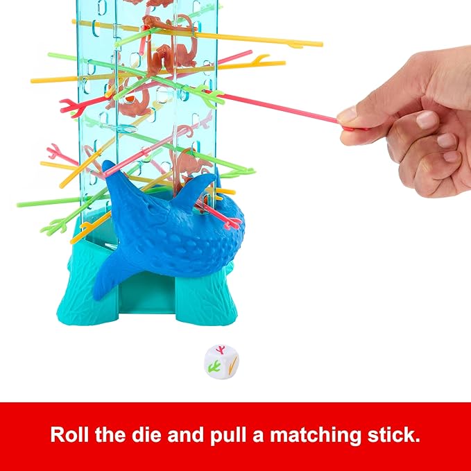 Mattel Games Kerplunk Jurassic World Rebirth Game for Kids & Family with Ocean Tower and Spinosaurus Figures Inspired by The Movie