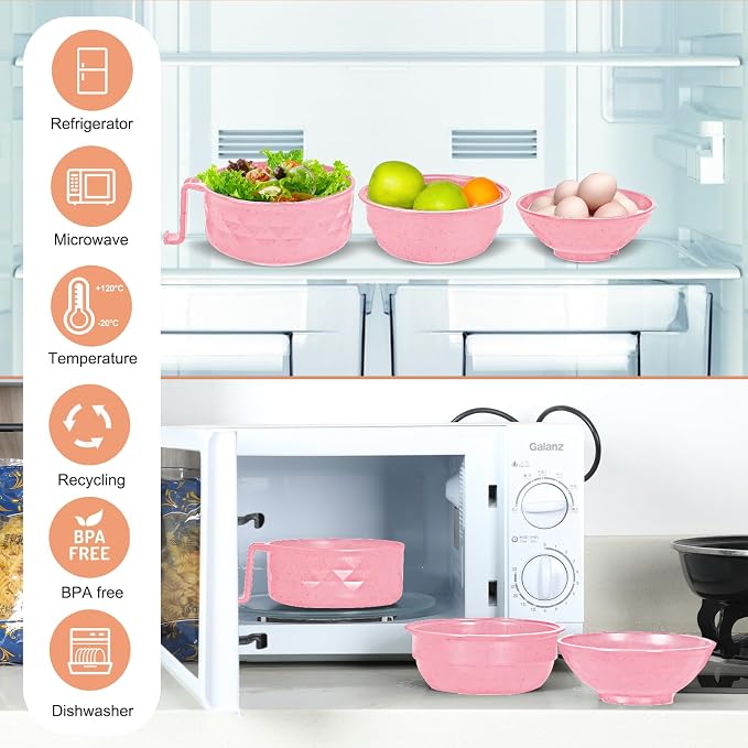 Microwave Ramen Cooker,Ramen Bowl With Chopsticks and Spoon,For Office College Dorm Room Essentials Instant Lunch Ideal for Shin and Buldak Noodle On The Go, Dishwasher-Safe,BPA-Free. (Pink)