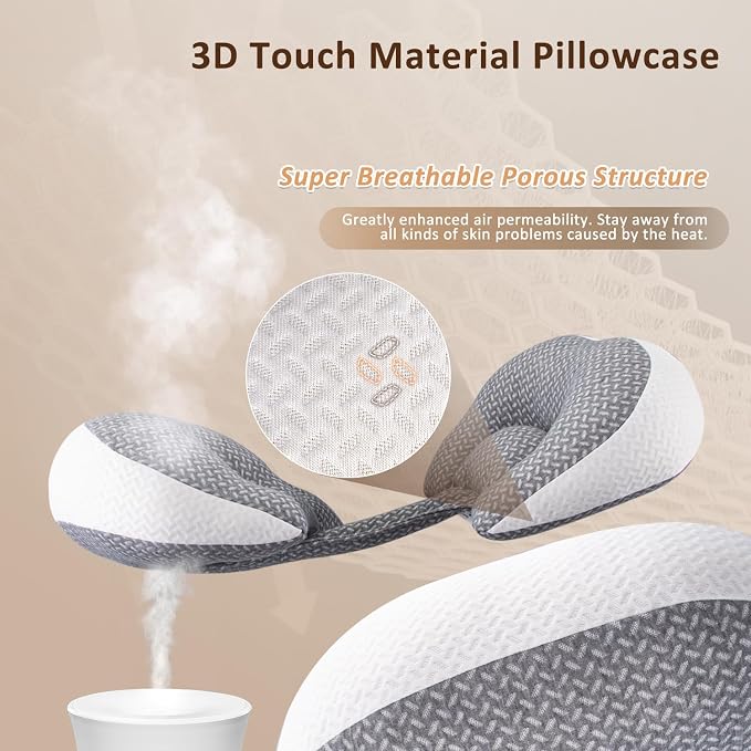 Chilling Home Portable Pregnancy Pillow Memory Foam–Maternity Body Pillow for Sleeping- Multifunctional Pregnancy Wedge Pillow for Back, Belly, Ideal for Pregnant Women,with Grey Removable Cover