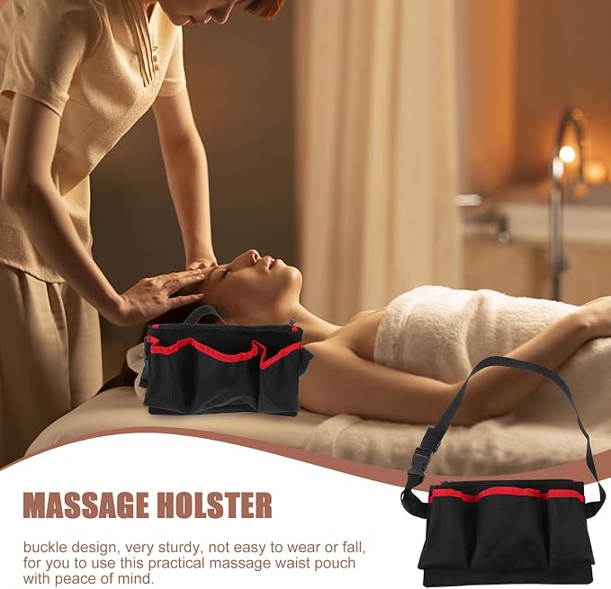 Massage Oil Waist Pouch Adjustable Portable Essential Oil Bottle Bag Organizer for Massage Therapy Storage Lightweight Durable