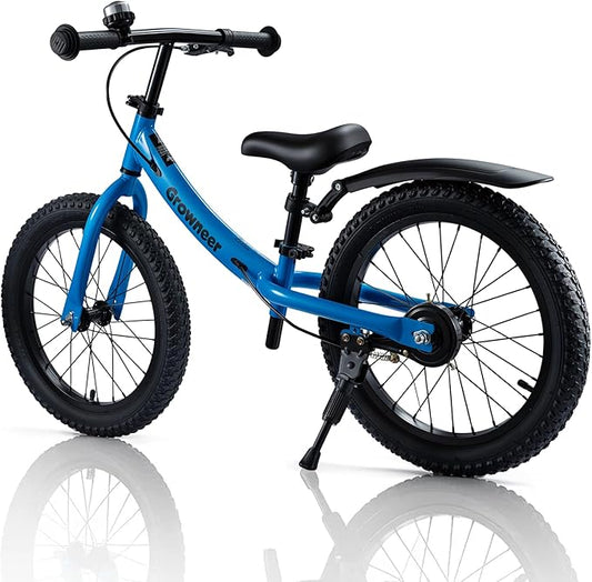 GROWNEER 16" Kids Balance Bike for 4-8 Year Old Boys Girls, Lightweight High Carbon Steel Frame Bicycle, Adjustable Padded Seat & Handlebars, Rear Brake, All-Terrain