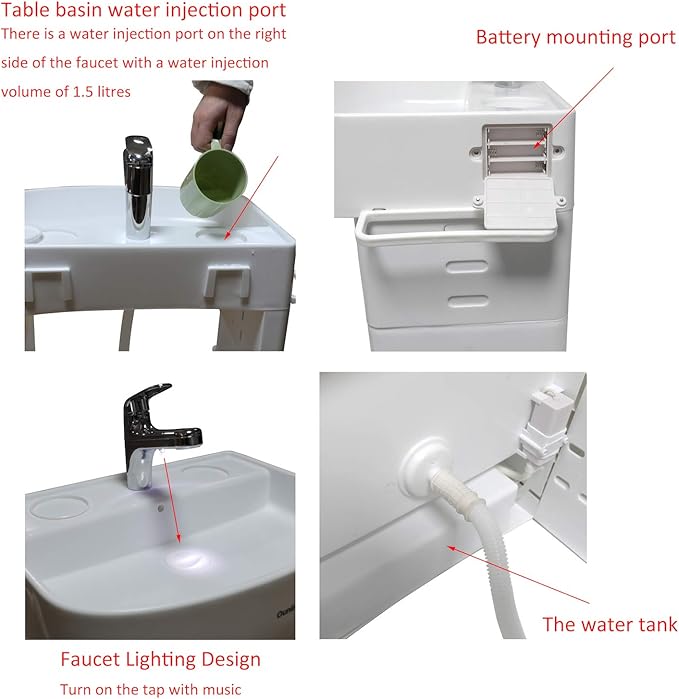 HongK- Early Training Learning Plastic Wash Basin For Child Kids Baby Toddler Simulation Towel Shelf Wash Hand Care [P/N: ET-BABY007-WHITE]