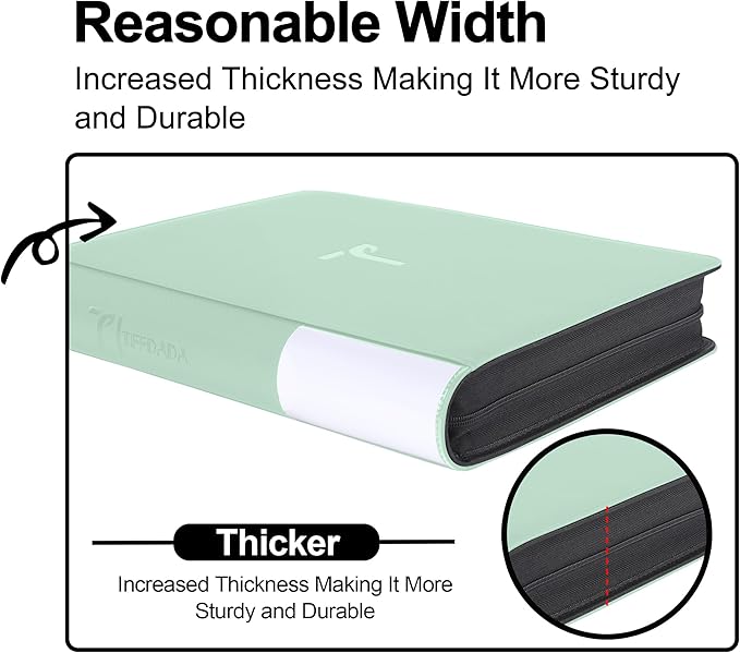 Top Loader Binder for Cards, 9 Pocket, Holds Up to 360 Toploaders with Ringless 20 Double-Sided Sleeves, Side Loading Top Loader Card Binder with Zipper for Trading Sports Cards in 3" x 4" Toploaders