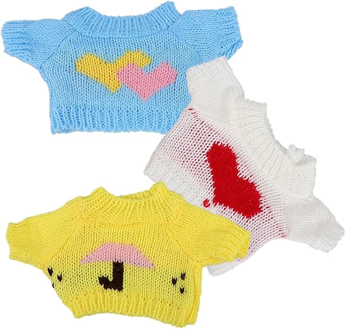 HEMOTON 3 Pcs Bear Clothes Tee Bear Sweater Bears Stuffed Animal Clothes Cute Tiny Clothes DIY Bear Toy for Stuffed Bears Doll with 9 - 11 Inch
