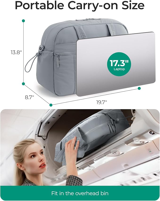 BAGSMART Gym Bag for Women, Duffle Bag for Travel with Wet Pocket, Lightweight Carry on Weekender Duffel, Water Resistant
