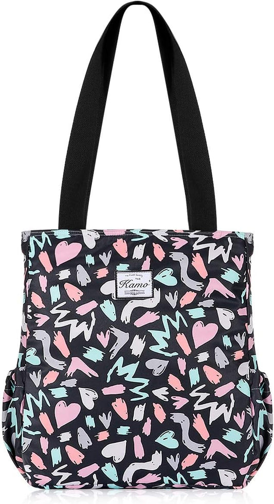 KAMO Floral Tote Bag - Waterproof Lightweight Handbags Travel Shoulder Bag for Hiking Yoga Gym Swimming Travel Beach