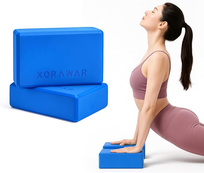 65cm Exercise Ball Large | 2 Packs Yoga Stretching Blocks | Fitness Bands Fabric 3-Levels | Pilates Kit for Home Workouts, Exercise Bands Resistance Bands Set, Resistance Bands for Legs