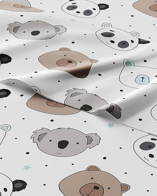 CGK Unlimited Kids Bears Queen 4 Piece Sheet Set - Boys, Girls, Teens, Toddler - Easy Fit Deep Pockets - Ultra Soft, Cooling & Breathable Sheets - Cute, Cozy, Fade and Wrinkle Free - Machine Washable