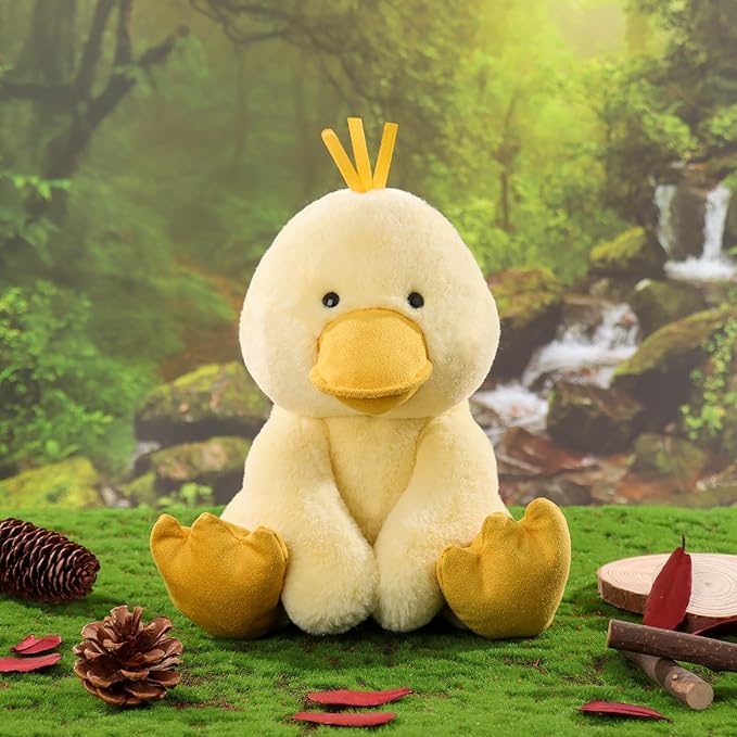 Apricot Lamb Toys Plush Yellow Clever Duck Stuffed Animal Soft Cuddly Perfect for Child 8.5Inches