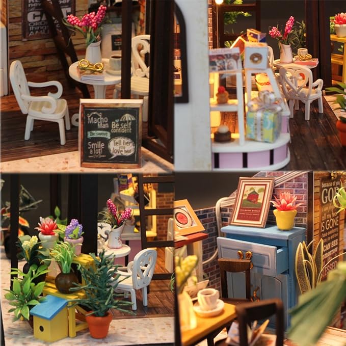 MAGQOO DIY Miniature Dollhouse Kit DIY House Kit 1:24 Creative Room with Furniture Dust Proof Included