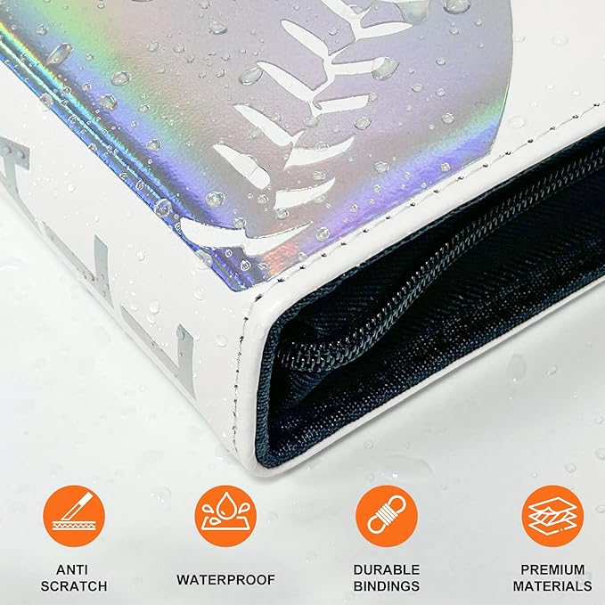 400 Pockets Baseball Card Binder, Portable Waterproof Storage Album with Removable Sleeves for Baseball Sports Cards 2025-2026 Collectors